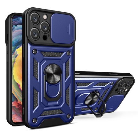 Teleplus iPhone 12 Pro Kılıf Magnetik Standlı Kamera Korumalı Slide Sürgülü Cover Kapak