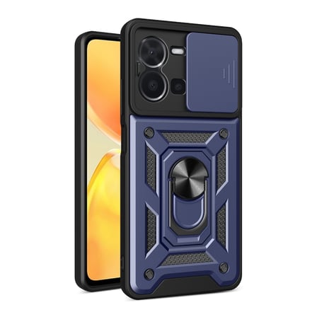Teleplus Vivo Y35 Kılıf Magnetik Standlı Kamera Korumalı Slide Sürgülü Cover Kapak