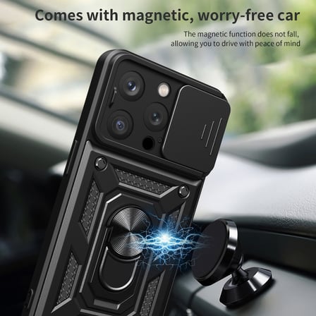 Teleplus Vivo V50 Lite 4G Kılıf Magnetik Standlı Kamera Korumalı Slide Sürgülü Cover Kapak