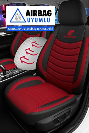 Ford Fiesta St Line1.0 Ecoboost 100 Powershift 2018 PANTHER Serisi UYUMLU KETEN OTO KOLTUK KILIFI BORDO