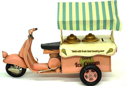 Metal Dondurma Arabası Biblo Dekoratif Hediyelik