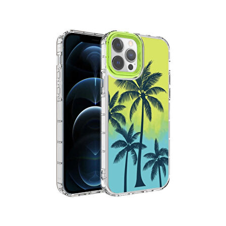 Teleplus Apple iPhone 12 Pro Kılıf Kamera Korumalı Renkli Sert Korn Silikon