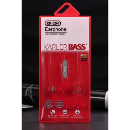 Karler Bass KR-204 Kablolu Kulaklık - Kırmızı