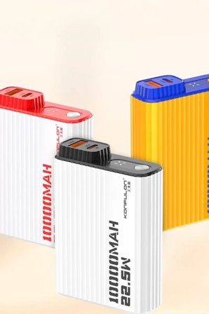 Konfulon A40Q 10.000 mAh PD 20W Mini Powerbank - Siyah-Beyaz