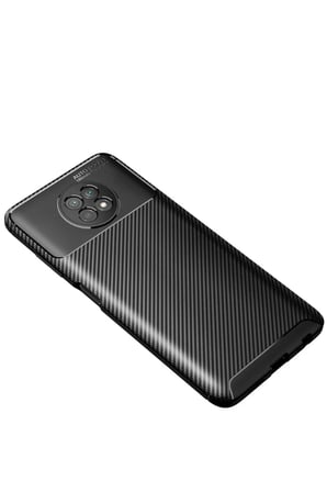 Newface Xiaomi Redmi Note 9 5G Kılıf Auto Focus Karbon Kapak - Siyah