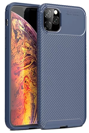 Newface Apple iPhone 11 Pro Kılıf Auto Focus Karbon Kapak - Lacivert