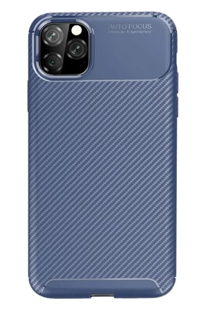 Newface Apple iPhone 11 Pro Kılıf Auto Focus Karbon Kapak - Lacivert