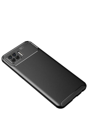 Newface Oppo A73 Kılıf Auto Focus Karbon Kapak - Siyah