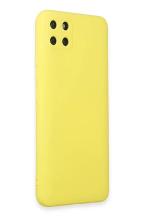 Newface Realme C11 Kılıf Nano içi Kadife Silikon - Sarı