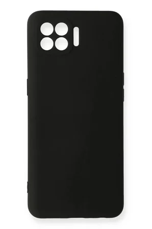 Newface Oppo Reno 4 Lite Kılıf Nano içi Kadife Silikon - Siyah