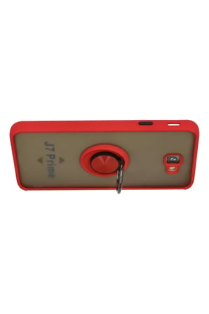 Newface Samsung Galaxy J7 Prime Kılıf Montreal Yüzüklü Silikon Kapak - Kırmızı