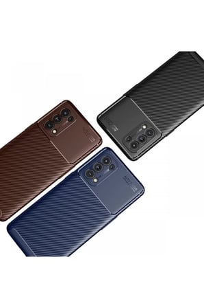 Newface Oppo Reno 5 Pro Kılıf Auto Focus Karbon Kapak - Lacivert