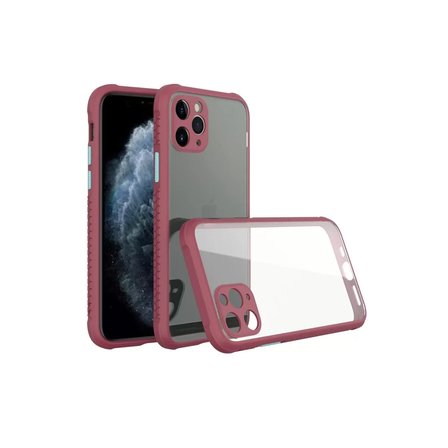 Newface Apple iPhone 11 Pro Kılıf Miami Şeffaf Silikon - Fuşya