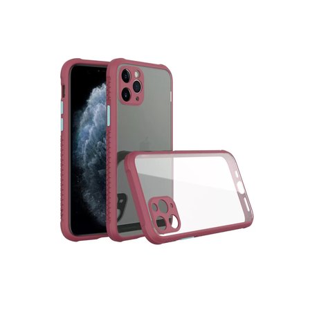Newface Apple iPhone 11 Pro Kılıf Miami Şeffaf Silikon - Fuşya