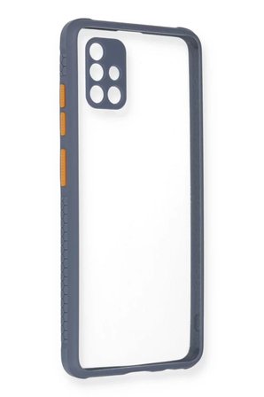 Newface Samsung Galaxy A71 Kılıf Miami Şeffaf Silikon - Gri