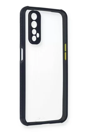 Newface Realme 7 Kılıf Miami Şeffaf Silikon - Lacivert