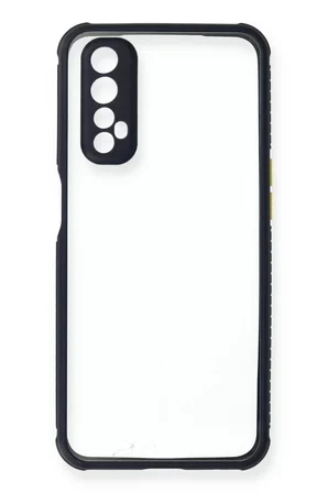 Newface Realme 7 Kılıf Miami Şeffaf Silikon - Lacivert