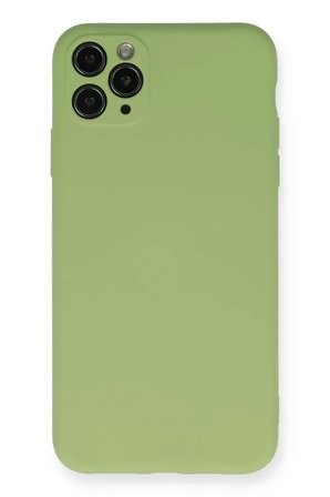 Newface Apple iPhone 11 Pro Max Kılıf Nano içi Kadife Silikon- Yeşil