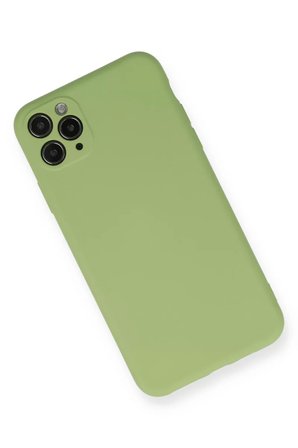 Newface Apple iPhone 11 Pro Max Kılıf Nano içi Kadife Silikon- Yeşil