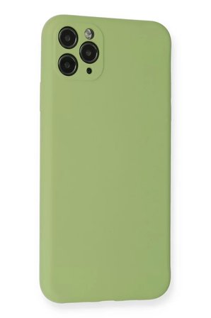 Newface Apple iPhone 11 Pro Max Kılıf Nano içi Kadife Silikon- Yeşil