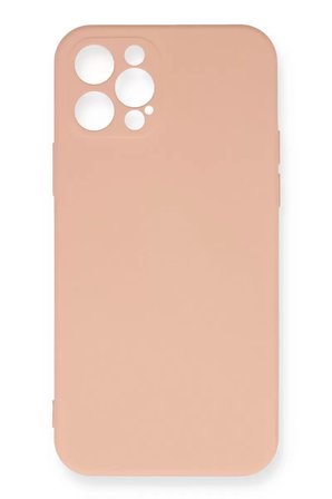 Newface Apple iPhone 12 Pro Max Kılıf Nano içi Kadife Silikon - Pudra