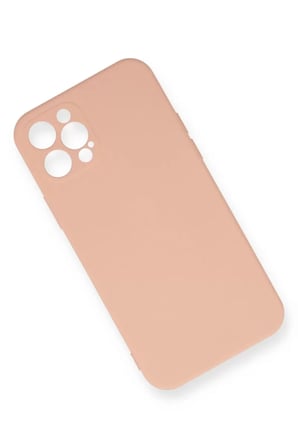 Newface Apple iPhone 12 Pro Max Kılıf Nano içi Kadife Silikon - Pudra