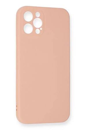 Newface Apple iPhone 12 Pro Max Kılıf Nano içi Kadife Silikon - Pudra
