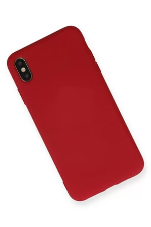 Newface Apple iPhone X Kılıf Nano içi Kadife Silikon - Kırmızı