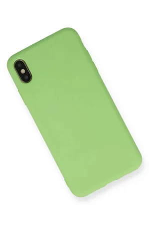Newface Apple iPhone XS Max Kılıf Nano içi Kadife Silikon - Açık Yeşil