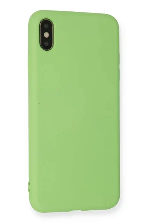 Newface Apple iPhone XS Max Kılıf Nano içi Kadife Silikon - Açık Yeşil