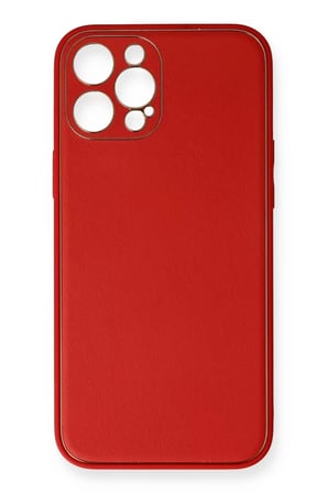 Newface Apple iPhone 12 Pro Kılıf Coco Deri Silikon Kapak - Kırmızı