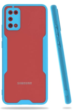 Newface Samsung Galaxy A02S Kılıf Platin Silikon - Mavi