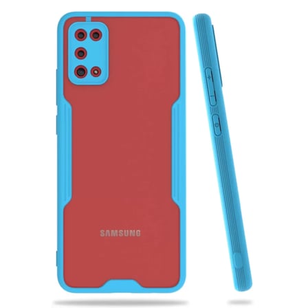 Newface Samsung Galaxy A02S Kılıf Platin Silikon - Mavi