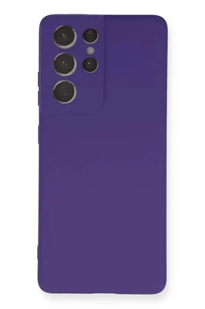 Newface Samsung Galaxy S21 Ultra Kılıf Nano içi Kadife Silikon - Mor