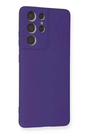 Newface Samsung Galaxy S21 Ultra Kılıf Nano içi Kadife Silikon - Mor