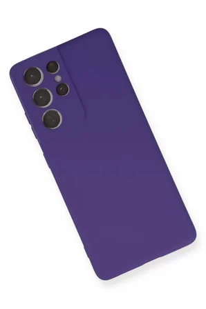 Newface Samsung Galaxy S21 Ultra Kılıf Nano içi Kadife Silikon - Mor
