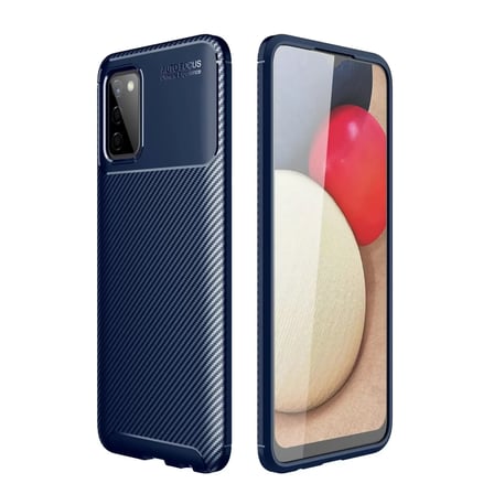 Newface Samsung Galaxy A02S Kılıf Auto Focus Karbon Kapak - Lacivert
