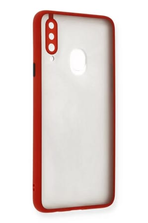 Newface Samsung Galaxy A20S Kılıf Montreal Silikon Kapak - Kırmızı