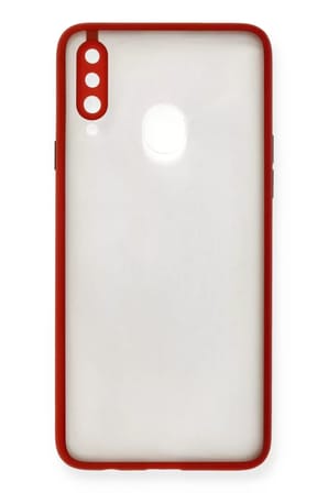 Newface Samsung Galaxy A20S Kılıf Montreal Silikon Kapak - Kırmızı