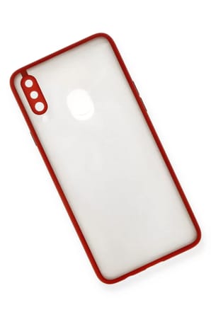Newface Samsung Galaxy A20S Kılıf Montreal Silikon Kapak - Kırmızı