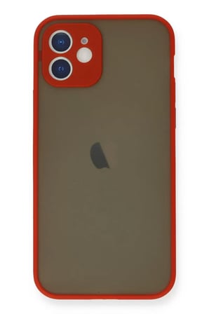 Newface Apple iPhone 12 Mini Kılıf Montreal Silikon Kapak - Kırmızı