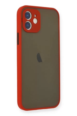 Newface Apple iPhone 12 Mini Kılıf Montreal Silikon Kapak - Kırmızı