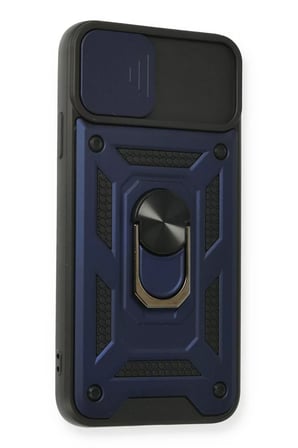 Newface Apple iPhone 11 Pro Max Kılıf Pars Lens Yüzüklü Silikon - Lacivert