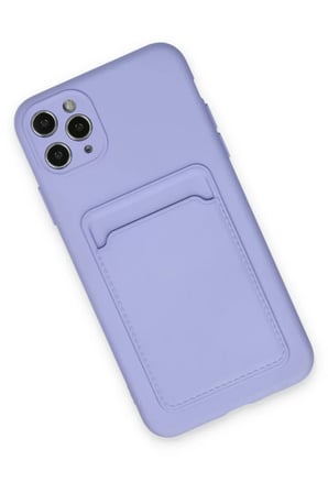 Newface Apple iPhone 11 Pro Max Kılıf Kelvin Kartvizitli Silikon - Lila