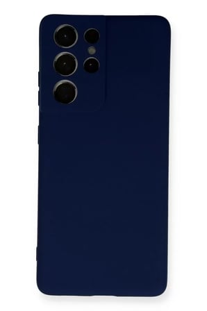 Newface Samsung Galaxy S21 Ultra Kılıf Nano içi Kadife Silikon - Lacivert