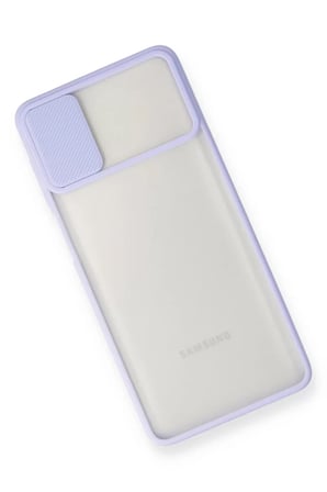 Newface Samsung Galaxy M51 Kılıf Palm Buzlu Kamera Sürgülü Silikon - Lila