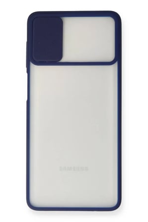 Newface Samsung Galaxy M51 Kılıf Palm Buzlu Kamera Sürgülü Silikon - Lacivert
