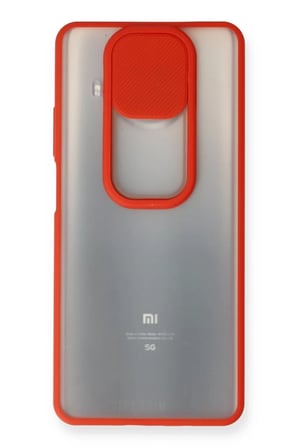 Newface Xiaomi Mi 10T Lite Kılıf Palm Buzlu Kamera Sürgülü Silikon - Kırmızı