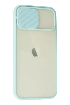 Newface Apple iPhone 12 Kılıf Palm Buzlu Kamera Sürgülü Silikon - Turkuaz