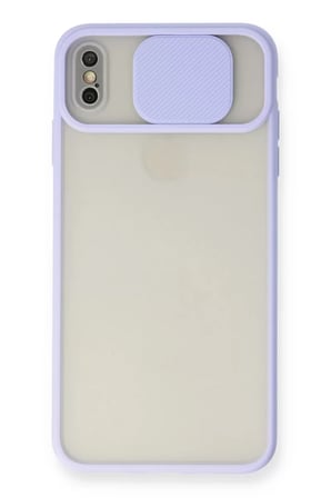 Newface Apple iPhone XS Max Kılıf Palm Buzlu Kamera Sürgülü Silikon - Lila